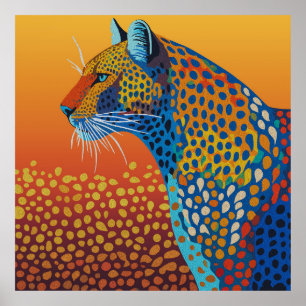 Abstrakte Leopard Kunst Poster