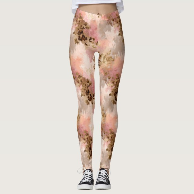 Abstrakte Leopard Print-Leggings Leggings (Vorderseite)