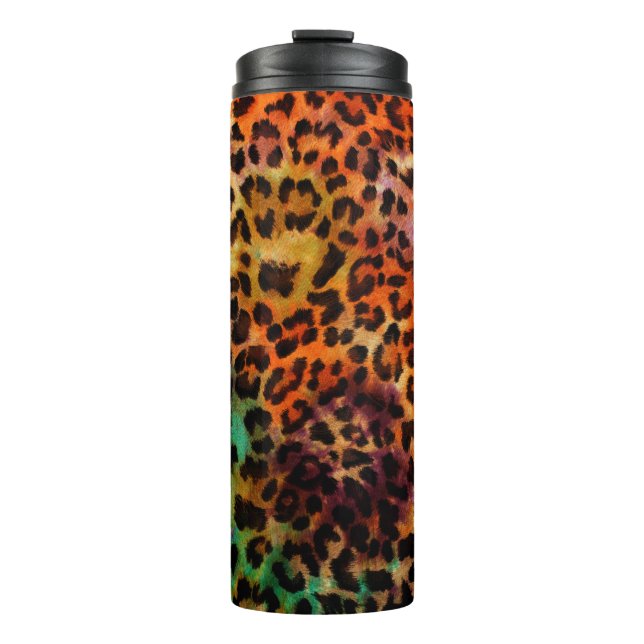 abstrakte Leopardenstruktur Thermosbecher (Vorderseite)
