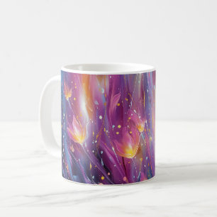 Abstrakte leuchtende Blumenexplosion Kaffeetasse