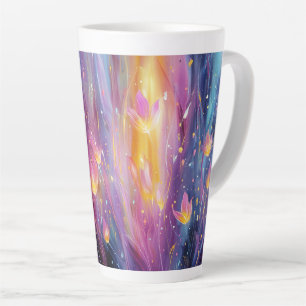 Abstrakte leuchtende Blumenexplosion Milchtasse