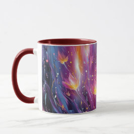Abstrakte leuchtende Blumenexplosion Tasse