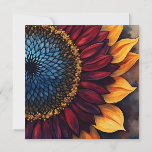 Abstrakte leuchtende Sonnenblume und Sonnenblumenk Karte