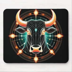 Abstrakte leuchtende Taurus-Illustration Mousepad