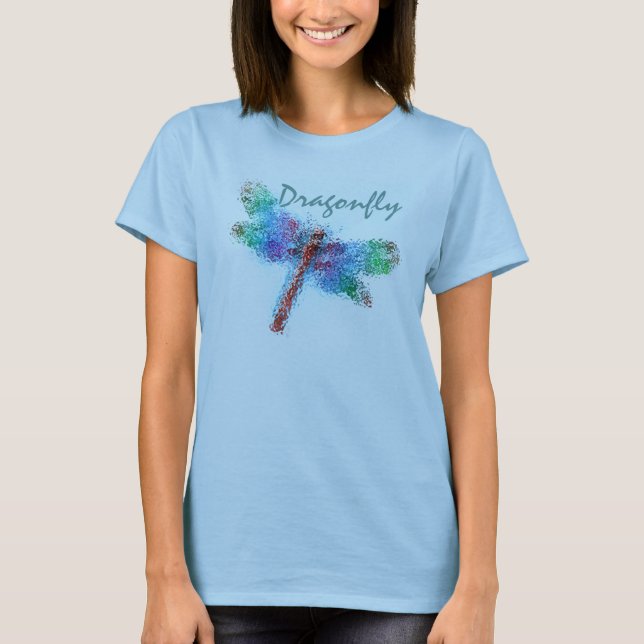 Abstrakte Libelle (blau) T-Shirt (Vorderseite)