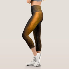Abstrakte Lichter Meeresspiegelung glänzender Bron Capri Leggings