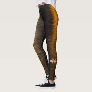 Abstrakte Lichter Seestrahler-Bronzematografie Leggings