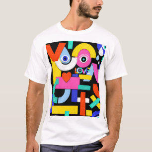Abstrakte Liebe, Augen: farbiges Muster T-Shirt