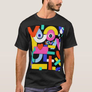 Abstrakte Liebe, Augen: farbiges Muster T-Shirt