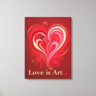 Abstrakte Liebe Herz Romantische Kunst Leinwanddruck