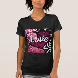 Abstrakte Liebe Herzrosa florale Polka Dosen Schwa T-Shirt