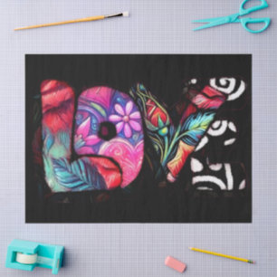 Abstrakte Liebe Word Graffiti Valentine Seidenpapier
