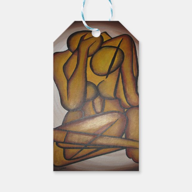 Abstrakte Liebhaber zeitgenössischer Kunst in Ocke Geschenkanhänger (Vorderseite)