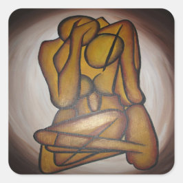 Abstrakte Liebhaber zeitgenössischer Kunst in Ocke Quadratischer Aufkleber