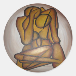 Abstrakte Liebhaber zeitgenössischer Kunst in Ocke Runder Aufkleber