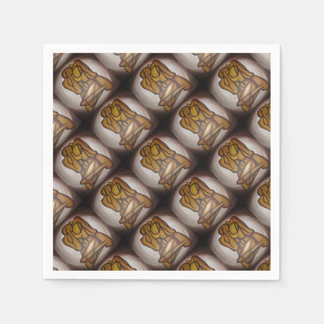 Abstrakte Liebhaber zeitgenössischer Kunst in Ocke Serviette (Vorderseite)