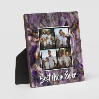 Abstrakte, lila Amethyst-Quarzmutter aus Marmor Fotoplatte