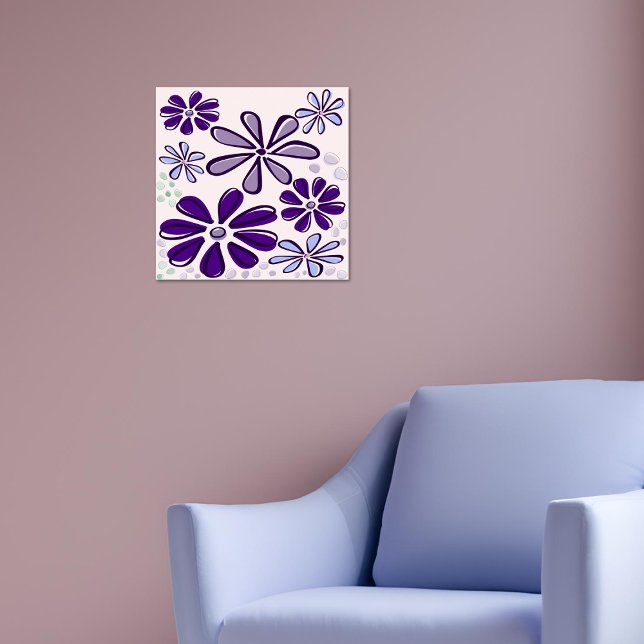 Abstrakte Lila Blume Doodle Poster (Abstract Purple Flower Doodle Poster)