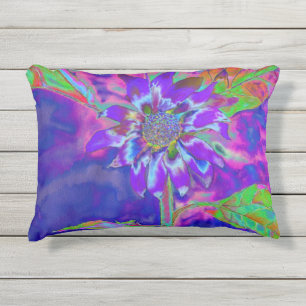 Abstrakte lila Blumenbemalung Kissen Für Draußen