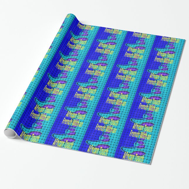 Abstrakte Lila Form des Blue African Woven Geschenkpapier (Ungerollt)
