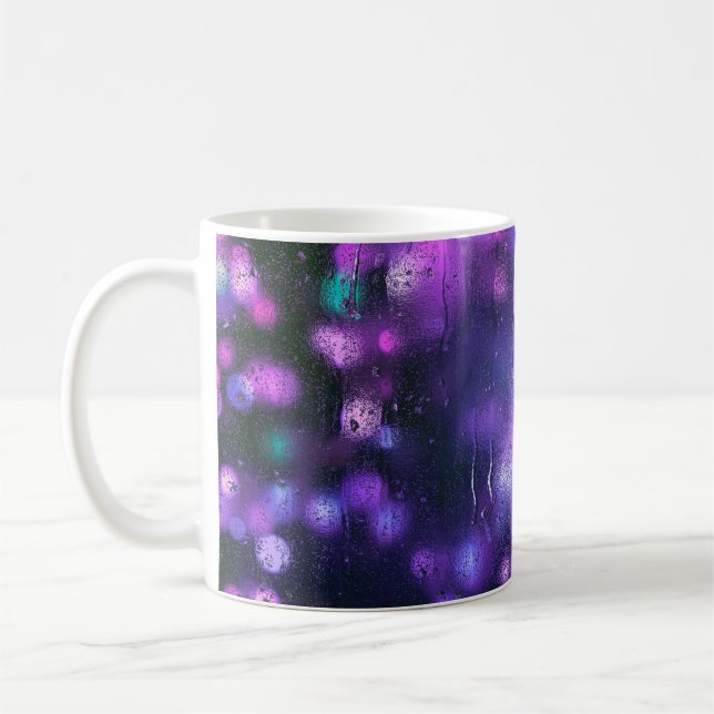 Abstrakte lila Hintergrundtextur Kaffeetasse (Links)