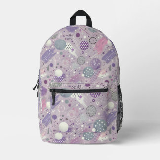 Abstrakte Lila Kreise mit Farbstreifen Bedruckter Rucksack