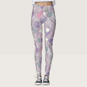 Abstrakte Lila Kreise mit Farbstreifen Leggings