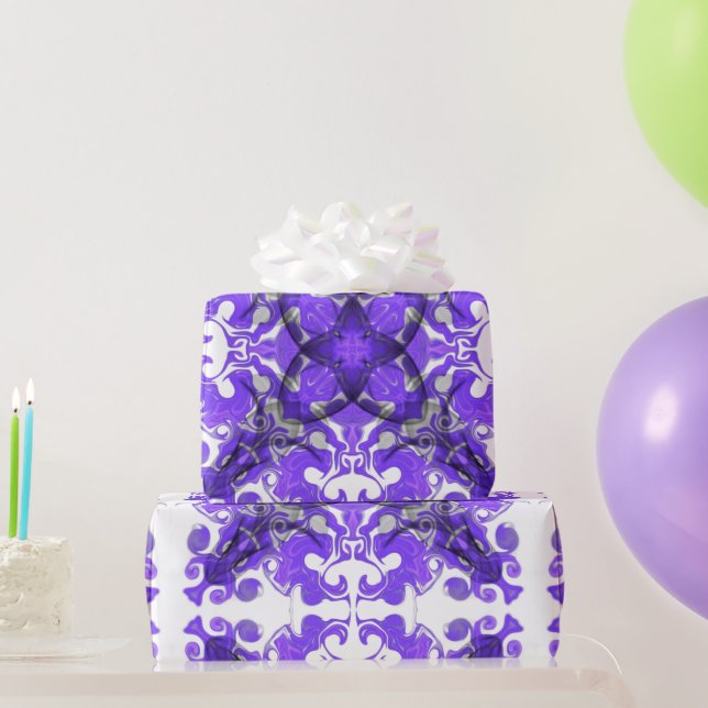 Abstrakte lila Mandala, psychedelische Mandala Geschenkpapier (Partygeschenke)