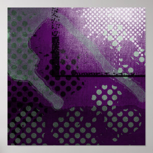 Abstrakte Lila Metallic Grunge Canvas Print Poster