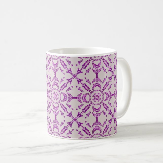 Abstrakte Lila Orchid Blume Design Muster Art Kaffeetasse (VorderseiteRechts)