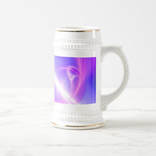 Abstrakte lila und blaue Fraktal-Kunst Bierglas