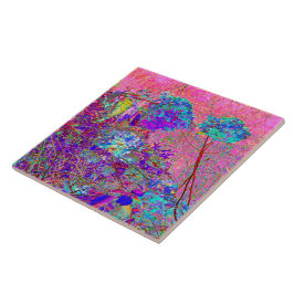 Abstrakte Lila und Blue Hydrangea mit Magenta Fliese