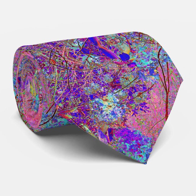 Abstrakte Lila und Blue Hydrangea mit Magenta Krawatte (Gerollt)