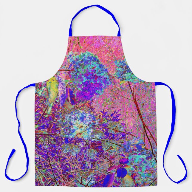 Abstrakte Lila und Blue Hydrangea mit Magenta Schürze (Vorderseite)