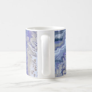Abstrakte lila und goldene Mineraladern Kaffeetasse