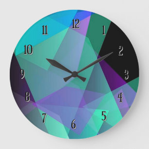 Abstrakte Lila und grüne Uhr