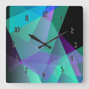 Abstrakte Lila und grüne Uhr