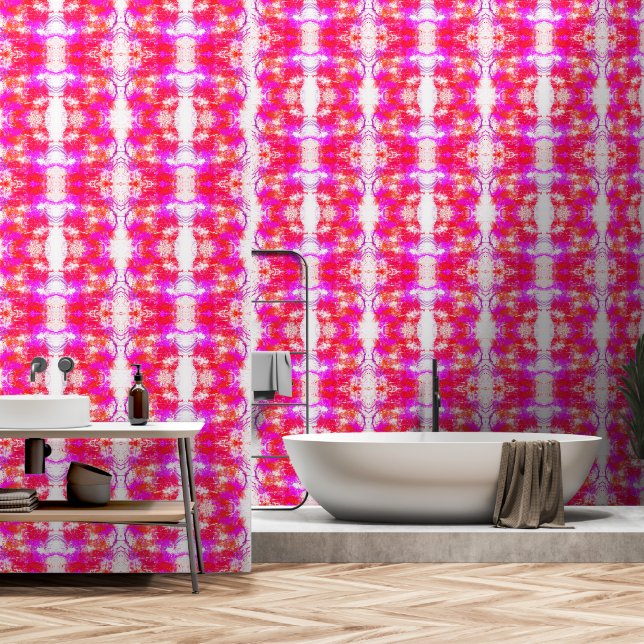 Abstrakte Lila und rote Farbe Tapete (Badezimmer)