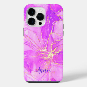 ABSTRAKTE LILA WASSERFARBE PERSONALISIERT iPhone 14 PRO MAX HÜLLE