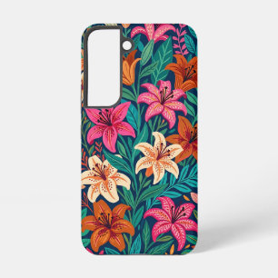 Abstrakte Lilien Schmetterlinge Samsung Cases Galaxy Hülle