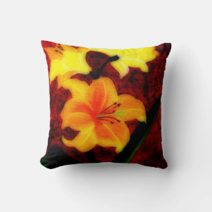 Abstrakte Lilien Throw PIllow Kissen
