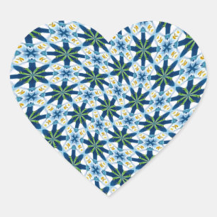 Abstrakte Lily-Blume Herz-Aufkleber