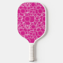 Abstrakte lineare Matrix (Hot Pink) Fine Art Pickleball Schläger