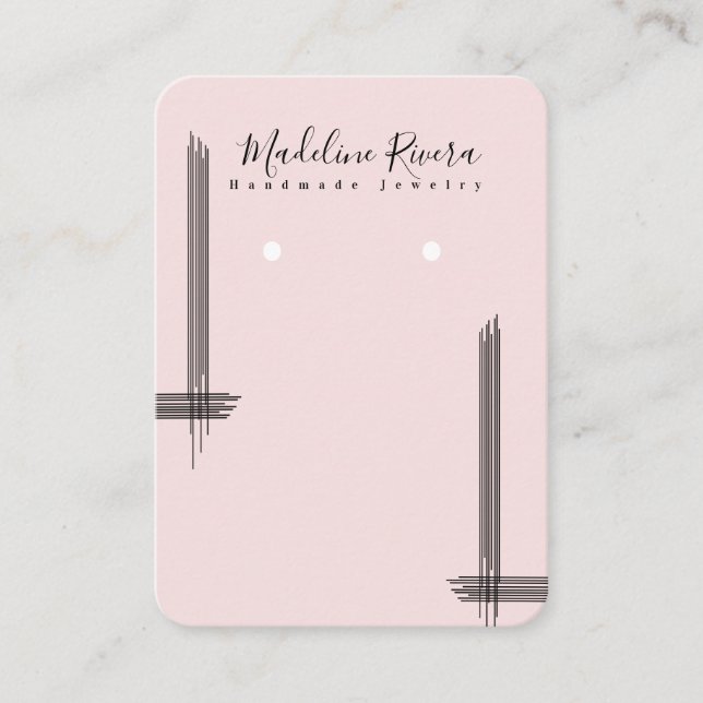 Abstrakte Lines Artisan Earring Display Cards Telefonnummerkarte (Vorderseite)