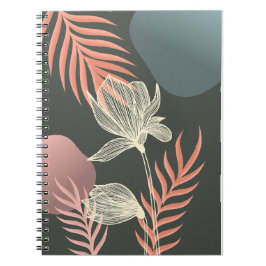 Abstrakte Linie Art Blume Design - Elegante Mi Notizblock