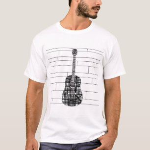 Abstrakte Linie Gitarre T-Shirt