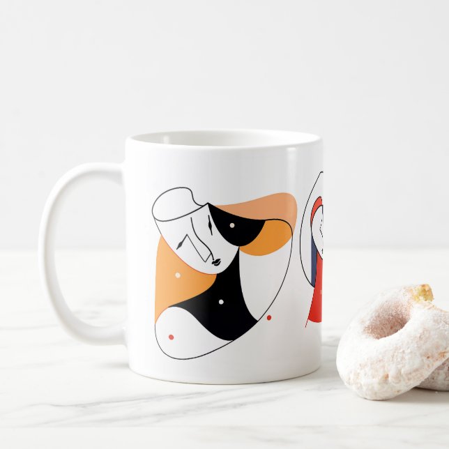 Abstrakte Linie Kaffeetasse (Mit Donut)