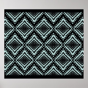 Abstrakte Linie, schön, Ikat nahtlos, B Poster