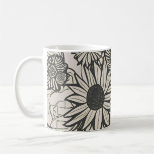 Abstrakte Linie Zeichnend Blumenkunst Kaffeetasse