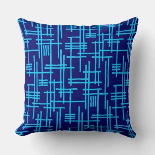 Abstrakte Linien 120923 - Sky Blue on Dark Blue Kissen
